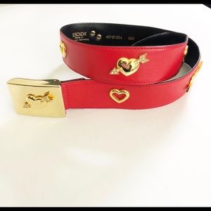 Escada red leather belt. Size 40.